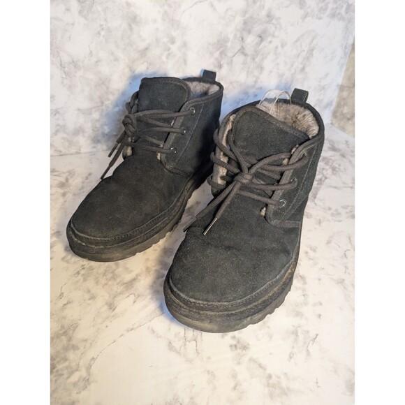 UGG 3236 Neumel Fur Chukka Boots Men Sz 10 Suede Wool Ankle Black Comfort Shoes main image 6